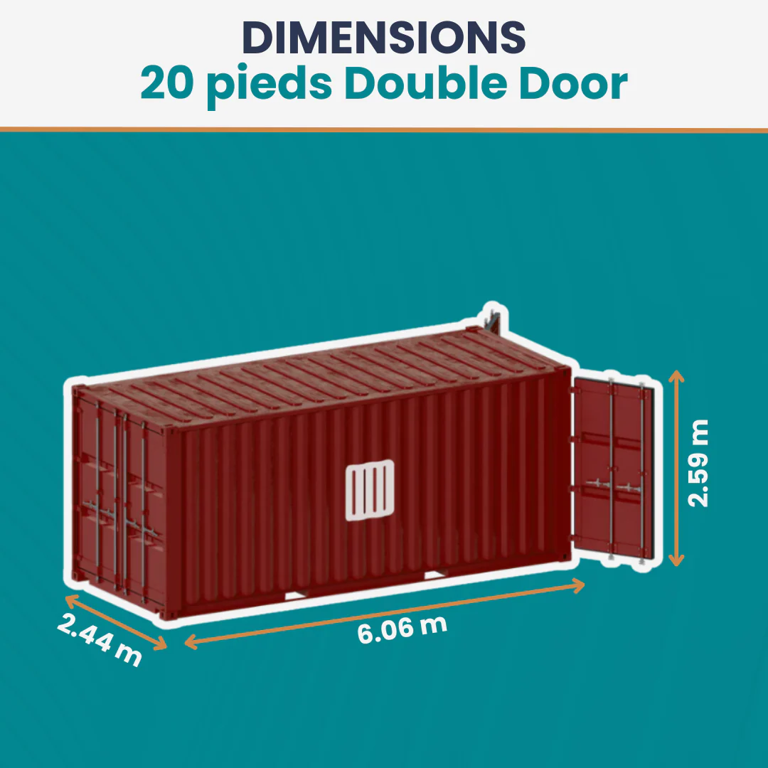 Dry Container with Double Door – 20Ft - Used - Image 3